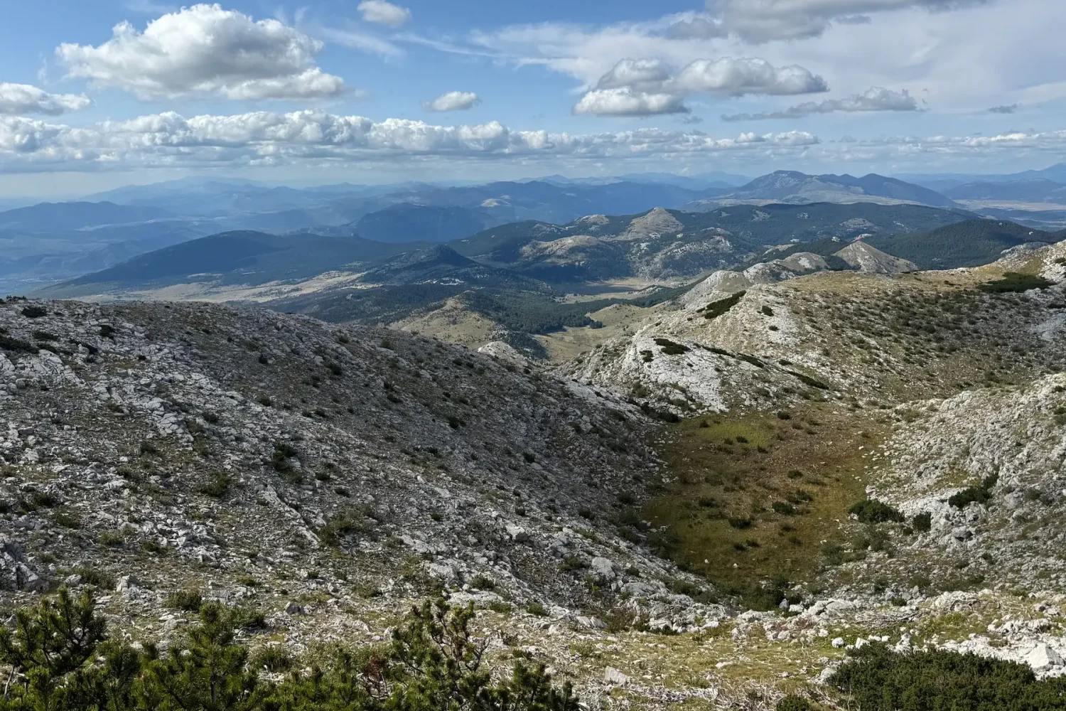 Hiking trail on Mount Dinara leading toward Sinjal, Croatia
