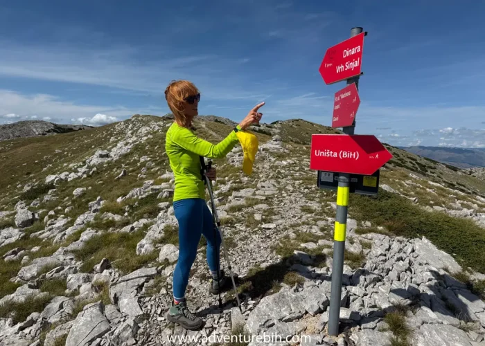 Wide mountain landscape on Mount Dinara near Sinjal peak, Croatia