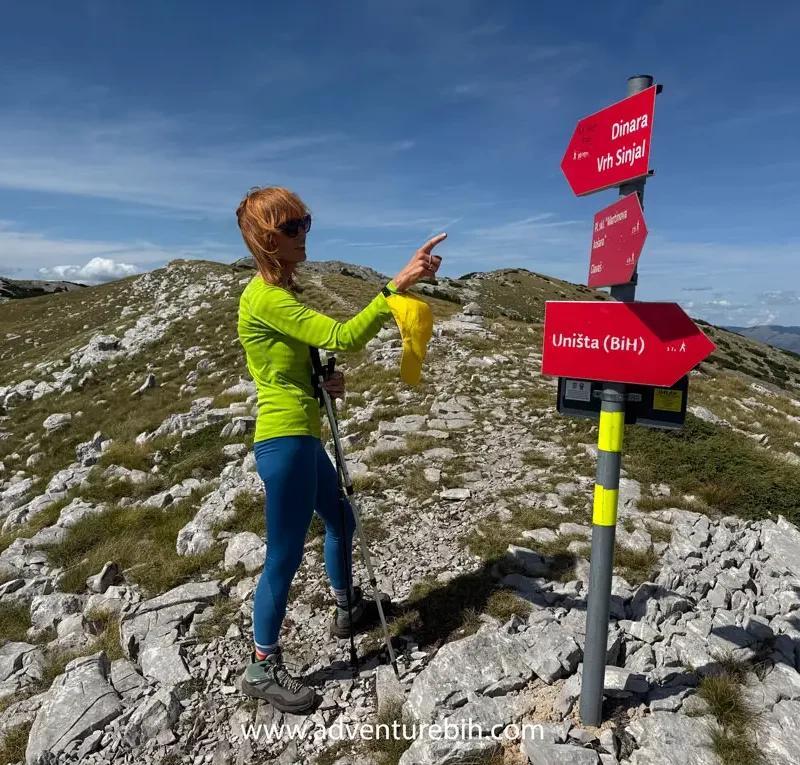 Wide mountain landscape on Mount Dinara near Sinjal peak, Croatia