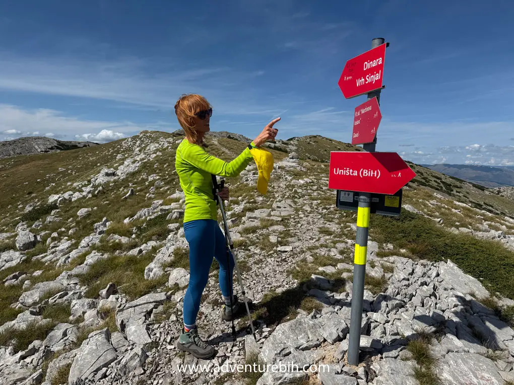 Wide mountain landscape on Mount Dinara near Sinjal peak, Croatia
