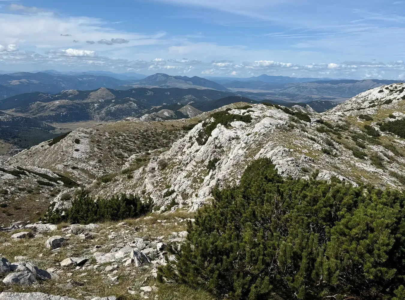 Hiking trail leading toward Sinjal peak on Dinara mountain, Croatia